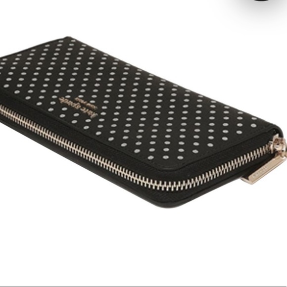 Kate Spade Spencer Metallic Dot Slim Continental Wallet in Black Multi k4546 - Picture 5 of 16